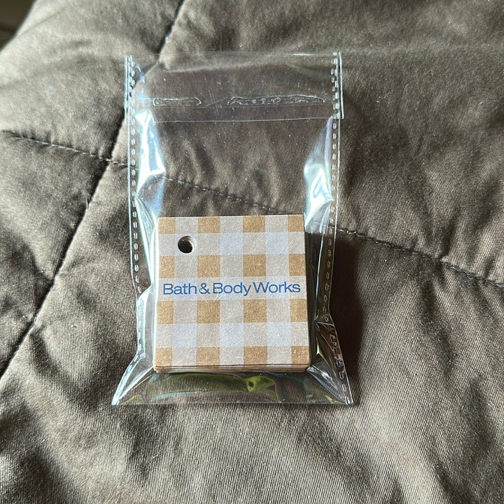 Bath & Body Works Small Cardboard Gingham Gift Tags